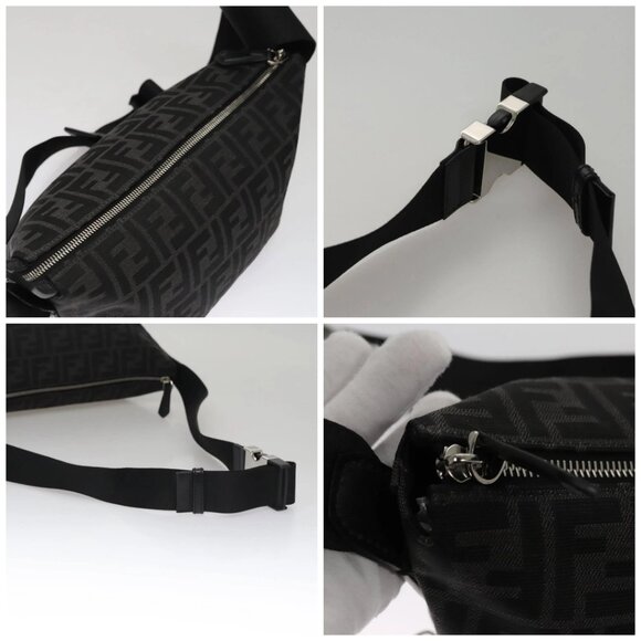 FENDI Zucca Canvas Shoulder Bag Black Auth FF3878AV - Picture 16 of 16